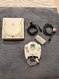 Sega Dreamcast White HKT-3020 with Cables, Controller, Tremor Pak - Tested Works