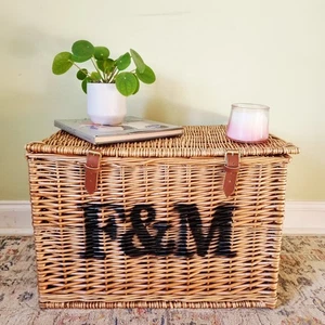 Large XL Fortnum Mason F&M Large Picnic Hamper Wicker Basket Storage Original - Picture 1 of 6