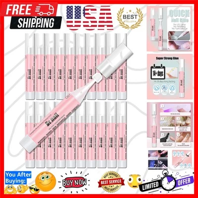 Juego de 20 piezas de pegamento para uñas para prensado acrílico en punta de uñas pegamento súper fuerte para falso... Foto 1 de 4