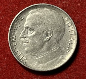 Italy 50 Centesimi 1924 R Nickel Coin Reeded Edge Key Date KM#61.2 T8404 - Picture 1 of 3