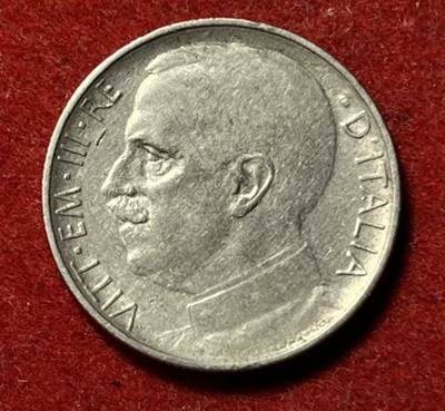 Italy 50 Centesimi 1924 R Nickel Coin Reeded Edge Key Date KM#61.2 T8404 - Image 1 of 3