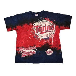 Vintage Minnesota Twins Tie Dye Shirt Majestic MLB Baseball Grafik Tee L - Bild 1 von 6