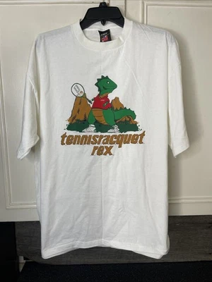 Camiseta de Colección Prince Tenis Blanca Logo Dinosaurio Años 90 Talla XL Puntada Única EE. UU. Foto 1 de 4