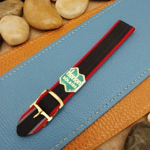 Vintage 16mm Striped Perlon Classic Single Pass Reversible NOS 1960s Watch Band  - Bild 1 von 7