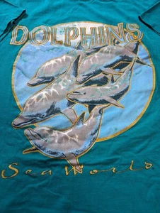 SEAWORLD VTG Men's "Dolphins" Teal Green T-Shirt XXL - Picture 1 of 3