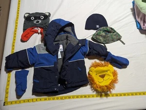 Boys Winter Coat with Gloves and 4 Hats Bundle - Picture 1 of 18