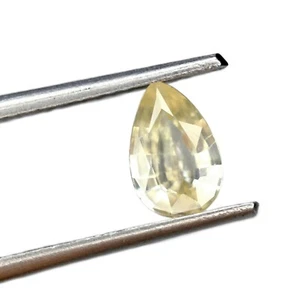 Superb Certified 0.82ct Natural Unheated Yellow Zircon VVS Clarity Pear 7x4.8mm - Picture 1 of 5