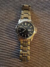 Seiko Men's Solar 100M Black Dial  Stainless Steel Date/Day Watch.Works