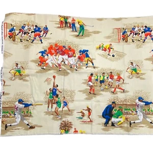 Vintage Stoff Sport Motiv Draperie House N Home Decor 23” L x 44” B - Bild 1 von 12