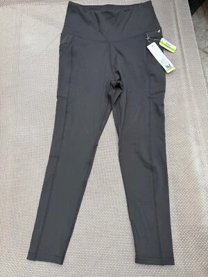 NWT NICOLE MILLER SPORT activewear HIGH WAIST black leggings LARGE orig. $68 - Image 1 of 4