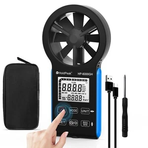 Digital Anemometer CFM CMS Wind Speed Air Flow Air Velocity Meter HVAC 0.3-30M/S - Picture 1 of 11