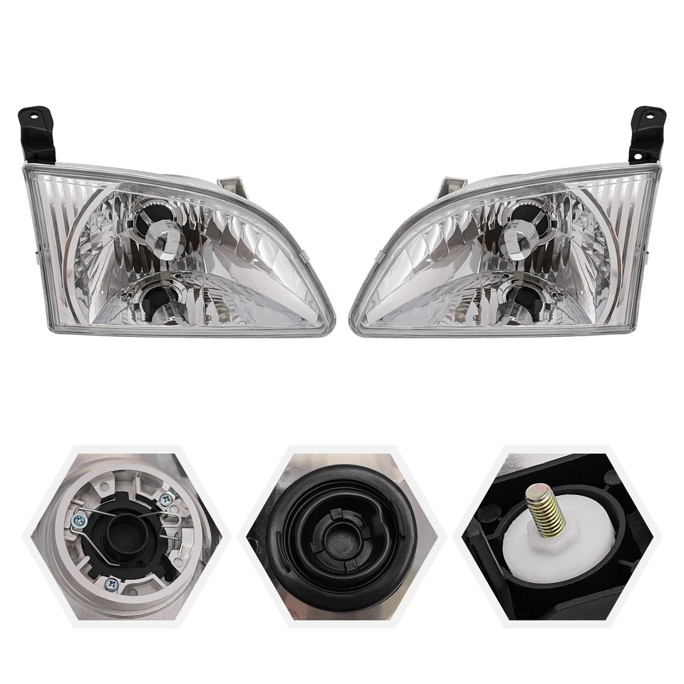 For 2001 2002 2003 Toyota Sienna Headlights Headlamps Pair Set Left L & Right R - Изображение 1 из 4