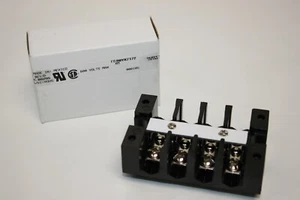 NEW Buchanan 2B104 Heavy Duty Phenolic One-Piece Terminal Block 600V 4-Circuits - Picture 1 of 9