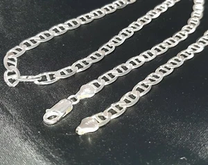 Collar de eslabones de ancla/marinero para hombre de 24 pulgadas de plata esterlina sólida .925 de 18 gramos - Imagen 1 de 11