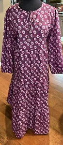 Women’s Loose Fitting Casual Dress Bohemian Purple Flowers Maxi Long XXL NEW - Picture 1 of 14