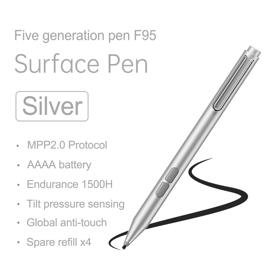 Wireless Keyboard For Microsoft Surface Pro 9/9 5G/8/7/7+/6/5/4/3 &Stylus Pen US - Image 1 of 4