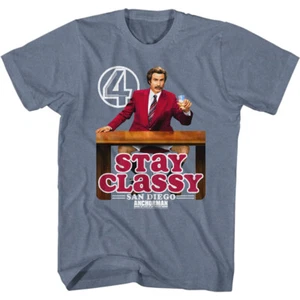 Camiseta para hombre Anchorman Ron Burgundy Stay Classy San Diego mercancía de película - Imagen 1 de 3