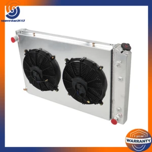 4 Row Radiator+Shroud Fan For Chevy C10 C20 C30 1973-91 Blazer For 1973-87 - Foto 1 di 14