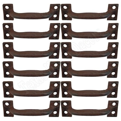 12 Manijas Pequeñas Tiradores de Cajón Puerta Gabinete Rústico Hierro Fundido Estilo Antiguo 3 5/8" Foto 1 de 4