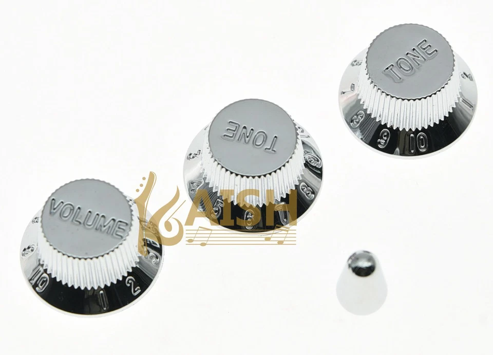 Chrome ST Guitar Knobs ST 5 Way Switch Tip Cap Fits American ST Guitars - Image 1 of 2