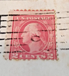 George Washington 2 Cents 2 Carmine USA Stamp on Elevated Railway NY Post Card - Picture 1 of 4