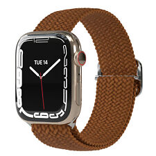 Ersatz Armband für Apple Watch Series 9 8 7 6 5 4 SE Band geflochten Arm Braun