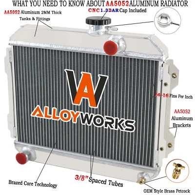 Radiador de 3 fileiras compatível com 1974-1985 1981 Toyota Corolla KE30 KE35 KE38 KE55 KE70 MT - Imagem 1 de 4
