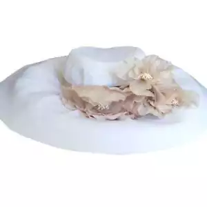 August Hat Company Amber Extra Wide brim (White, One Size) - Picture 1 of 2