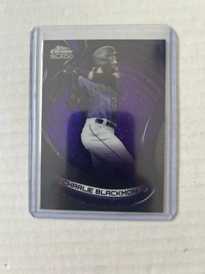 2022 Topps Chrome Black Charlie Blackmon Purple Mini Diamond /150 - Image 1 of 2