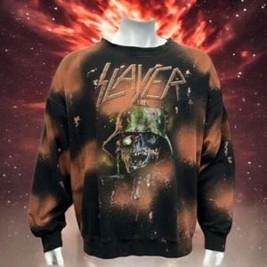 Slayer Heavy Rock Band Evil Tour Marrón Lavado Ácido Pullover Cuello Redondo Sudadera 3X - Imagen 1 de 10