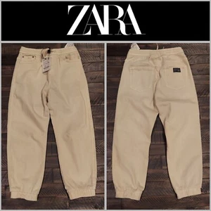 NWT Zara cream denim joggers shorts boys size 8 - Picture 1 of 6