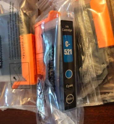 3 Cyan Ink Cartridges to replace Canon CLI-521C Compatible for PIXMA - Image 1 of 2