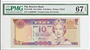 Fiji 1996 10 Dollars PK 98b PMG 67 EPQ - Picture 1 of 2