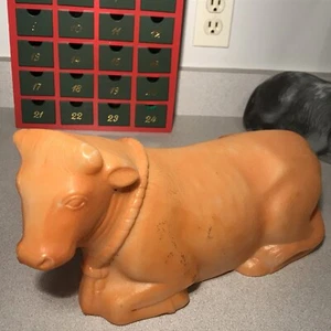 Vintage Blow Mold Nativity Cow Empire 14” Small Set - Picture 1 of 10