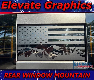 2019-2026 For Chevy Silverado Rear Window Flag Graphics Stripes Vinyl Decals Foto 1 de 4