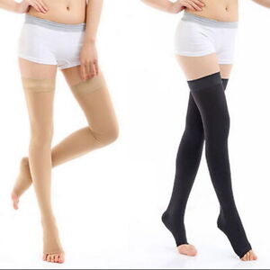 Medical Compression Stockings Support Varicose Veins Thigh High Open Toe Unisex