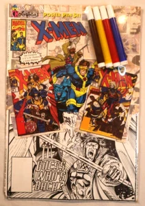 X-MEN Coloring POSTER 1994 COLORFORMS Markers Coloring MARVEL COMICS VTG - Picture 1 of 2