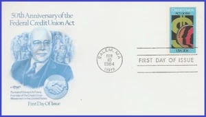 USA5 #2075 U/A ARTMASTER FDC 50th anniv. of Credit Union Act - Bild 1 von 1