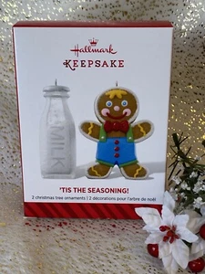 2014 Hallmark TIS THE SEASONING #1 Series Ornament MILK & COOKIE S&P Shakers - Picture 1 of 4