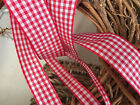 Berisfords UK Gingham Ribbon Shade 15 Red - Choose from 5/10/15/25/40 mm widths