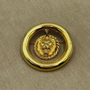 Vintage Brosche goldfarben groß Löwe - Bild 1 von 6