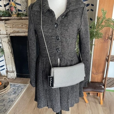 Embreagem de cristal prata Nina Winslet - Imagem 1 de 4