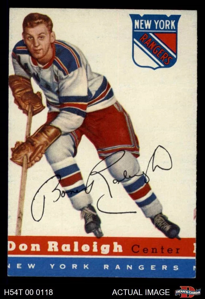 1954 Topps #53 Don Raleigh Rangers-Hockey 2 - GOOD - Image 1 of 1