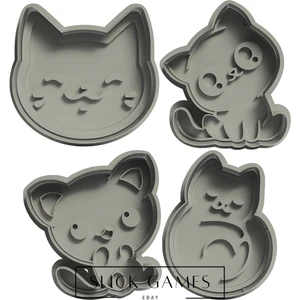Cute Cat Kitty Set #1 Cookie Cutters | 3D Printed, 3D Figurines - Picture 1 of 8