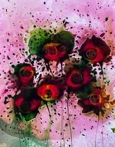 Tonito Original Kunst Gemälde. Organischer Realismus. SPLASH Blumen 1. Erstaunlich & Unikat - Bild 1 von 3