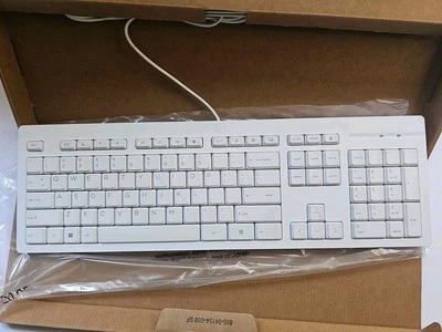 HP Keyboard 125 Qwerty White Wired USB For PC Computer Laptop - Image 1 of 4