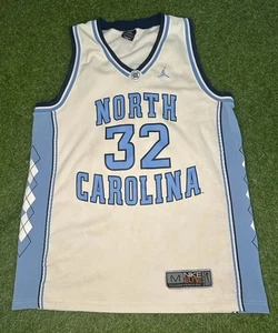 Nike UNC Tar Heels #32 Jersey Medium White Blue Jordan Elite Basketball - Picture 1 of 2