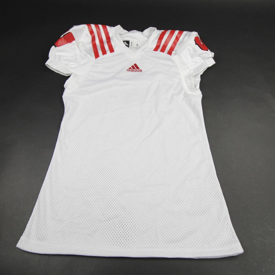 Wisconsin Badgers adidas Practice Jersey - Football Men's White/Red Used - Image 1 of 4
