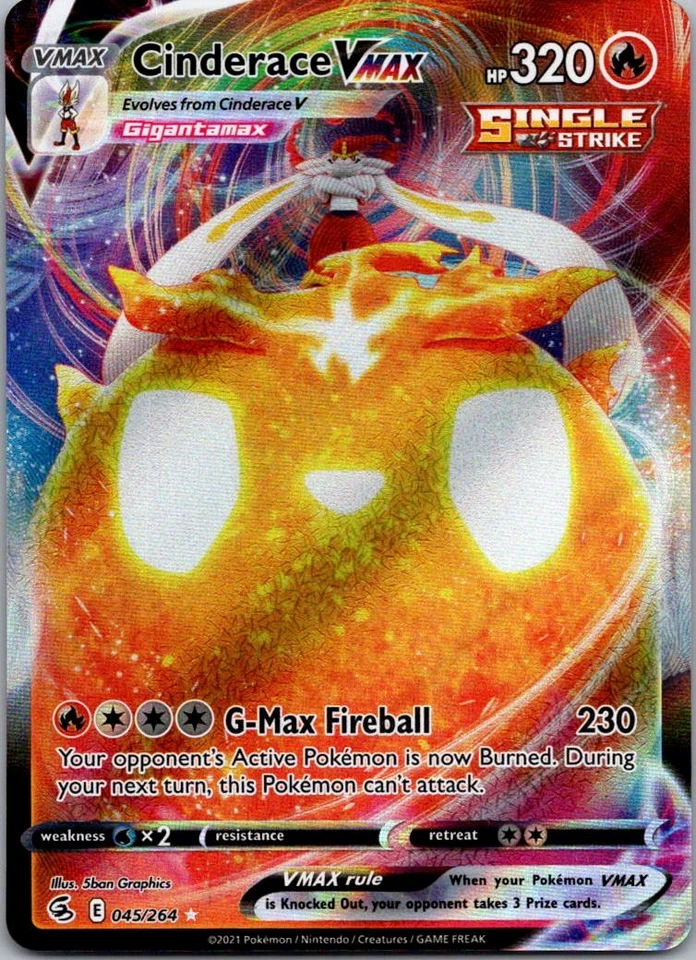 Cinderace VMAX Ultra Rare SWSH08: Fusion Strike 045/264 NM - Image 1 of 2