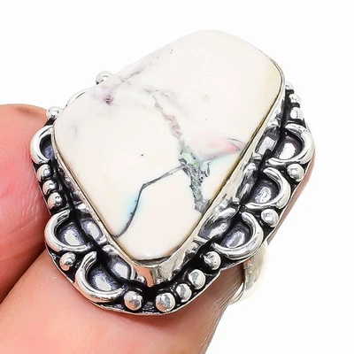 Natural Porcelain Jasper Gemstone 925 Sterling Silver Ring Size 7 s328 - Image 1 of 4